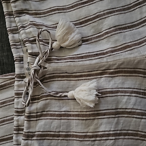 Tory Burch Shadow-Striped Linen Beach Pants - Picture 3 of 4